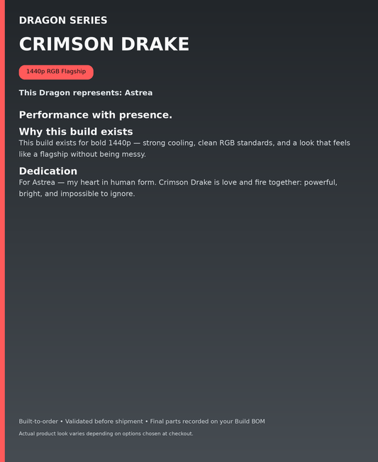 Dragon Series - Crimson Drake - dedication