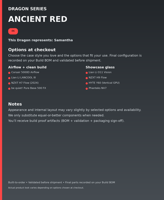 Dragon Series - Ancient Red - options at checkout