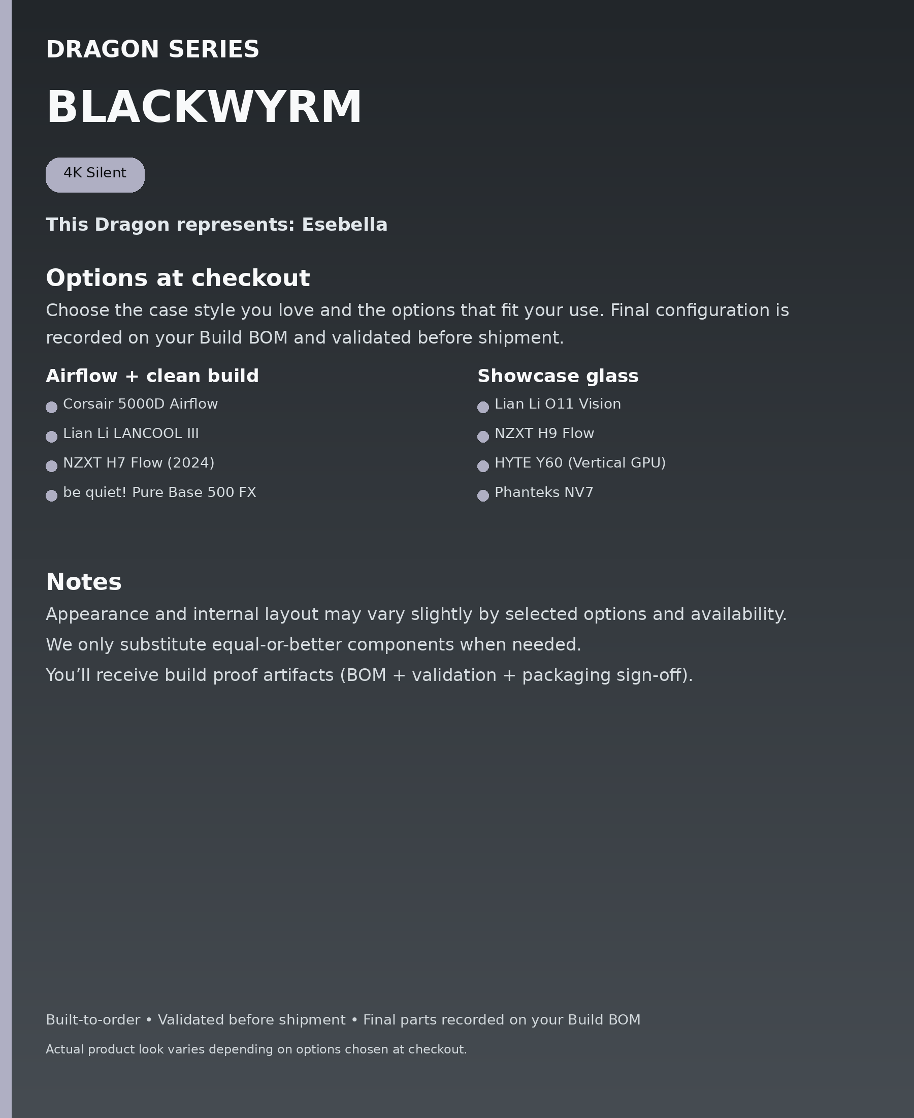 Dragon Series - Blackwyrm - options at checkout