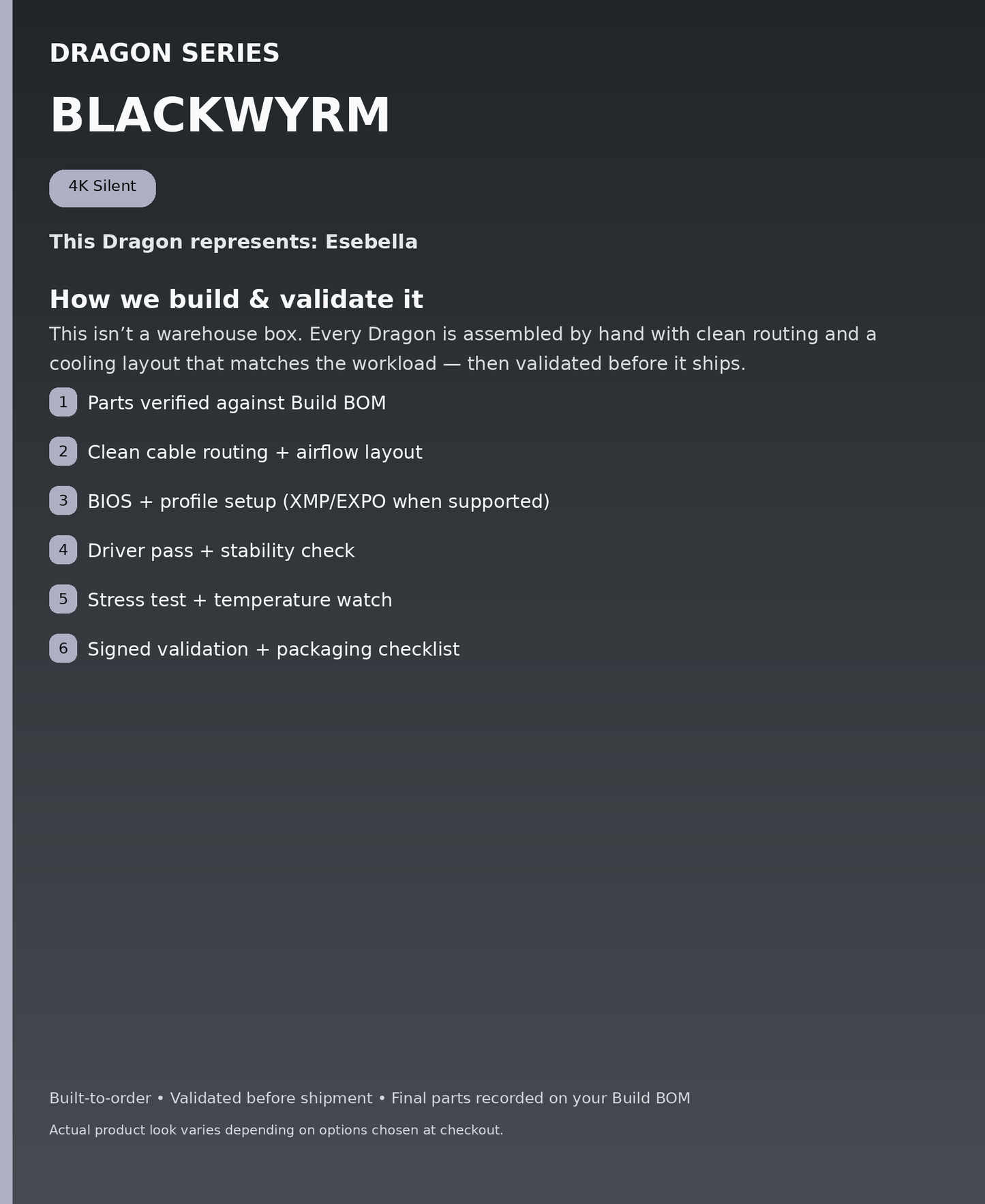 Dragon Series - Blackwyrm - build & validation