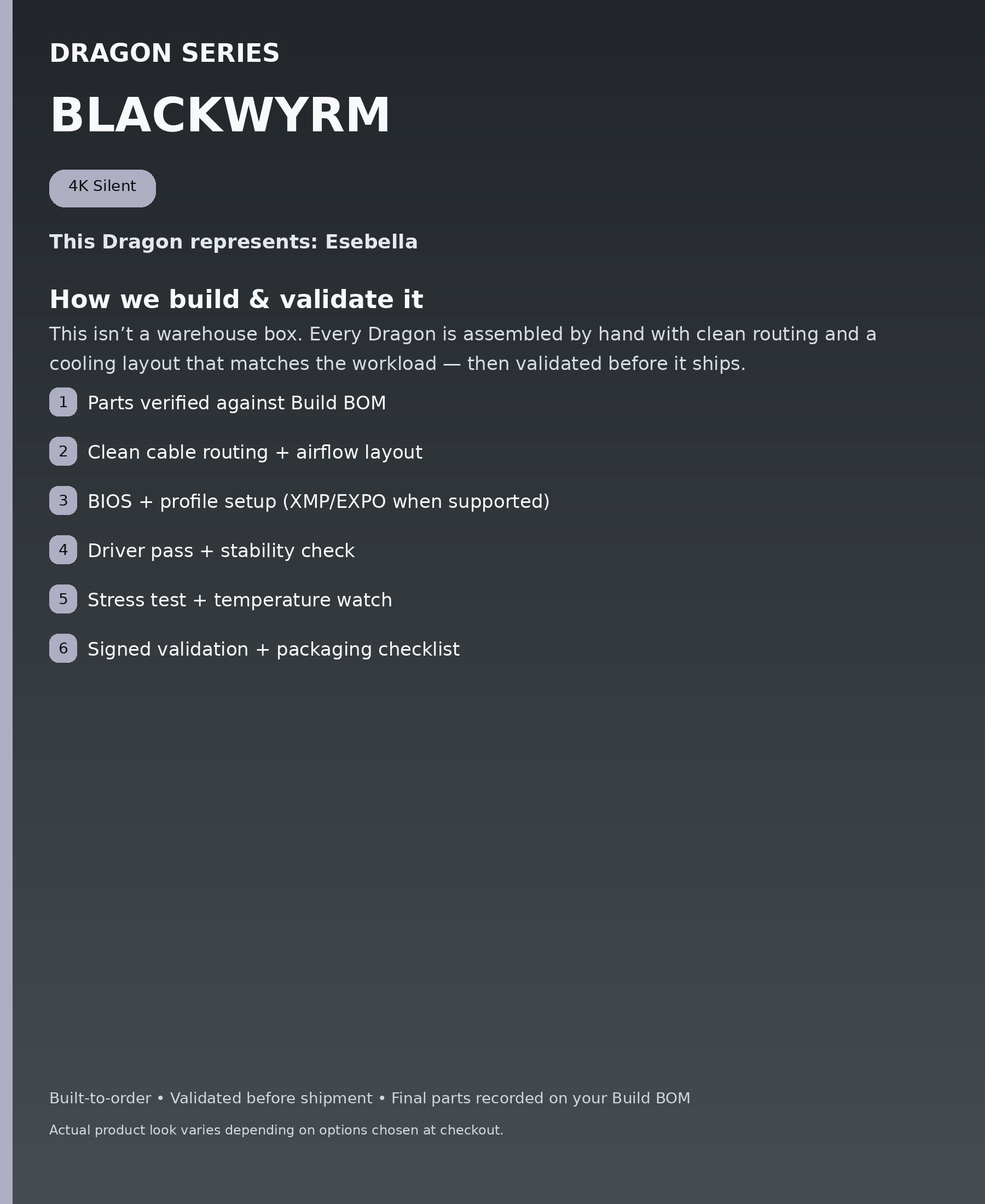 Dragon Series - Blackwyrm - build & validation