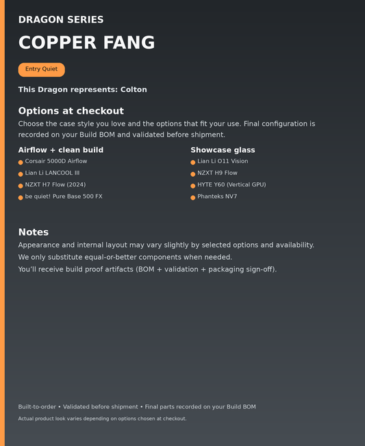 Dragon Series - Copper Fang - options at checkout