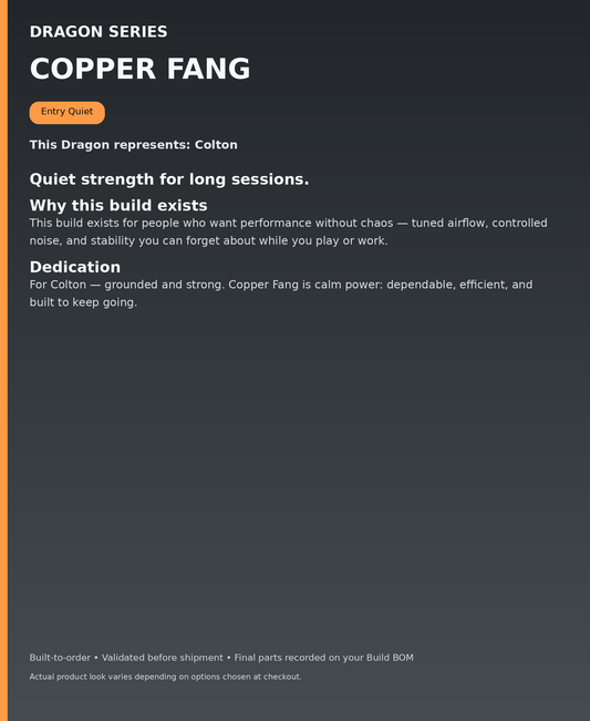 Dragon Series - Copper Fang - dedication