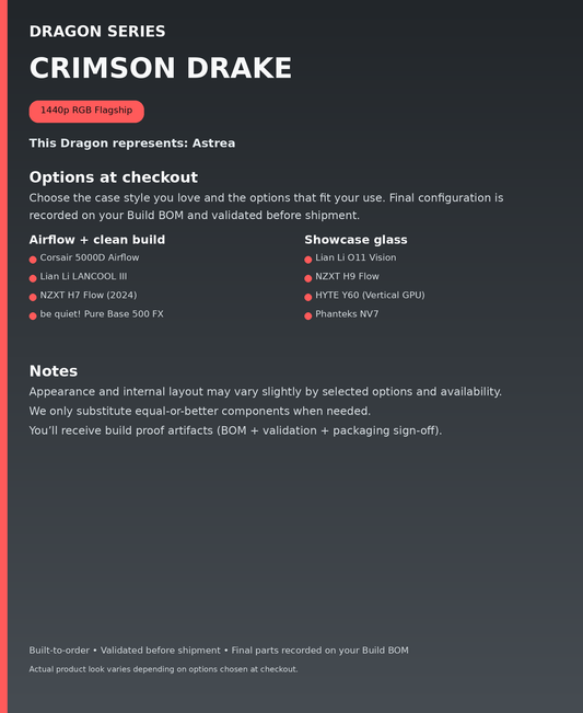 Dragon Series - Crimson Drake - options at checkout