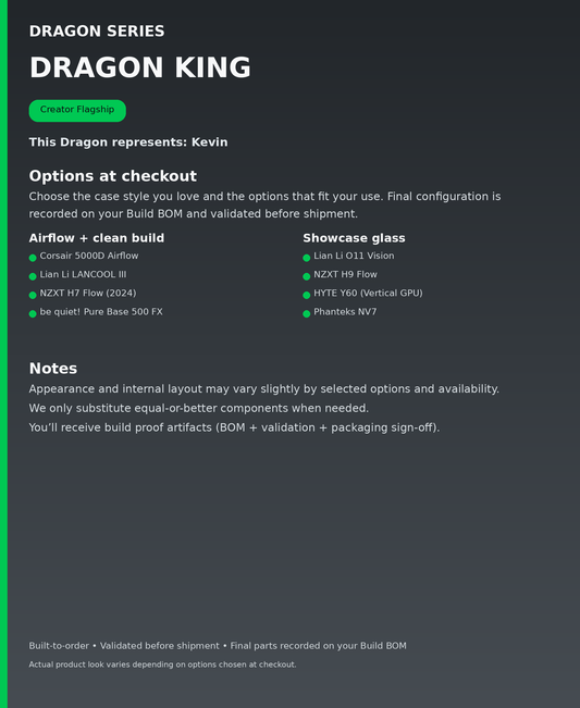 Dragon Series - Dragon King - options at checkout