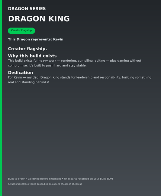 Dragon Series - Dragon King - dedication