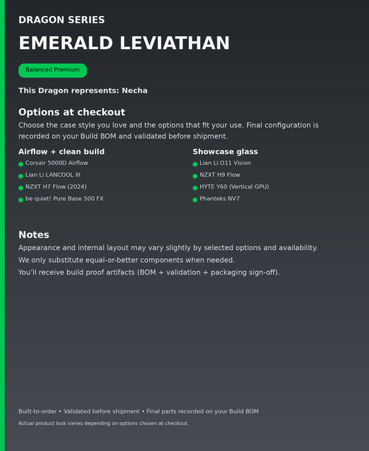 Dragon Series - Emerald Leviathan - options at checkout