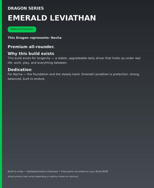 Dragon Series - Emerald Leviathan - dedication
