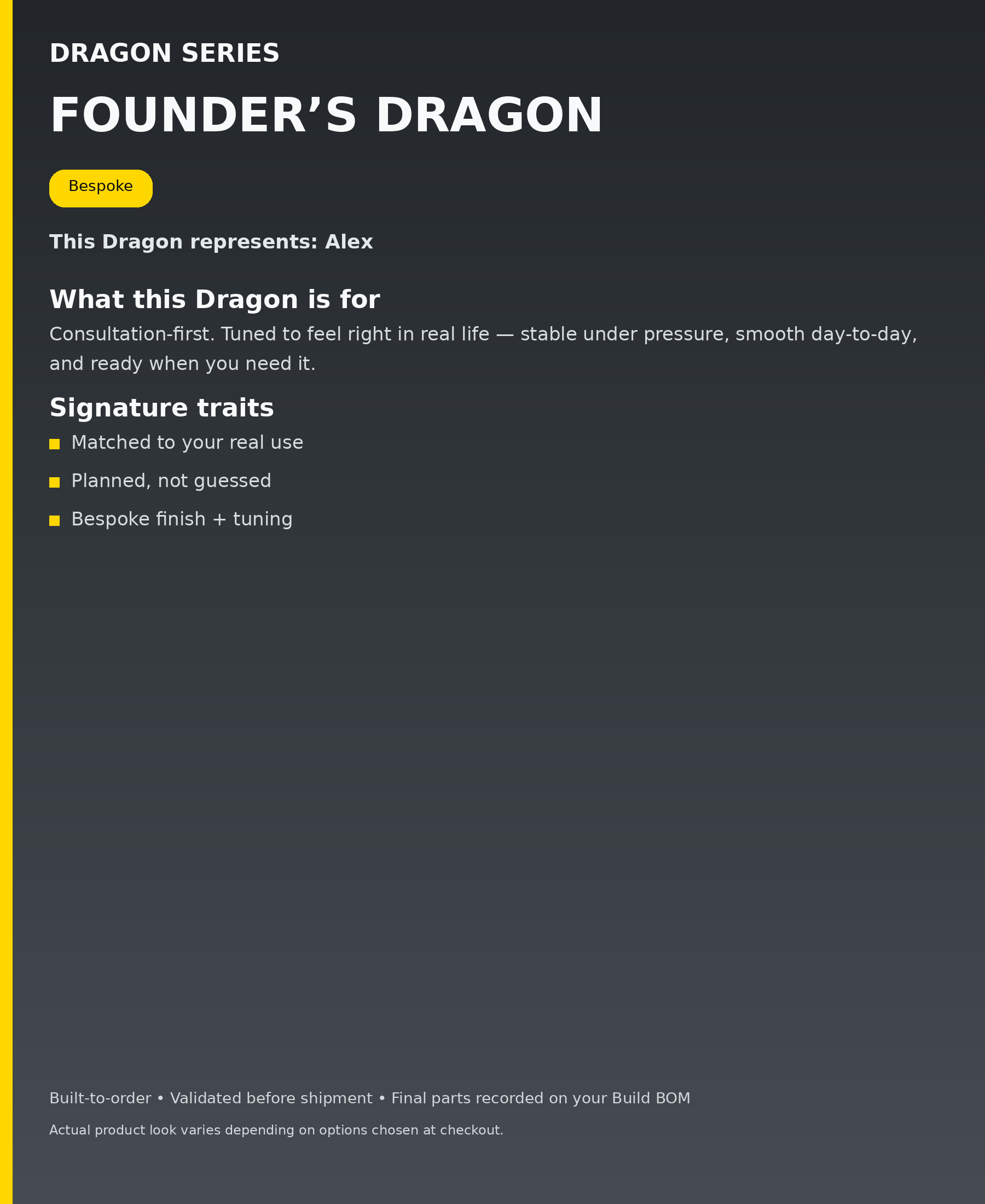Dragon Series - Founders Dragon - what this Dragon is for
