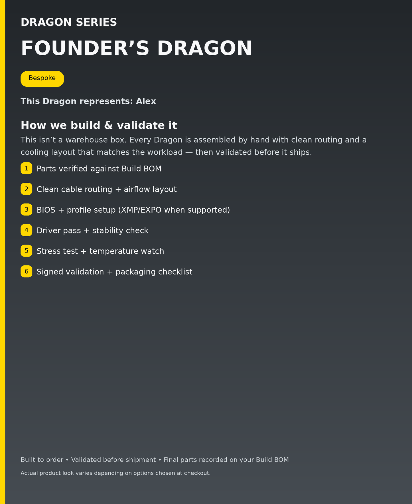 Dragon Series - Founders Dragon - build & validation