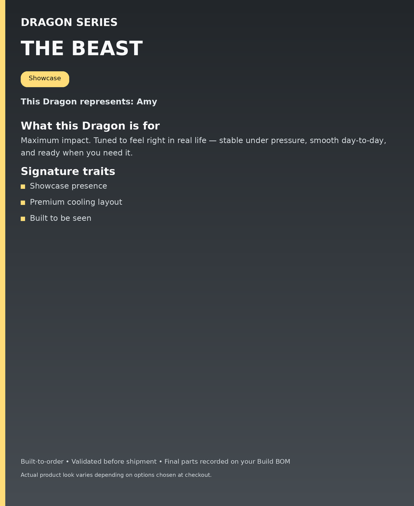 Dragon Series - The Beast - what this Dragon is for