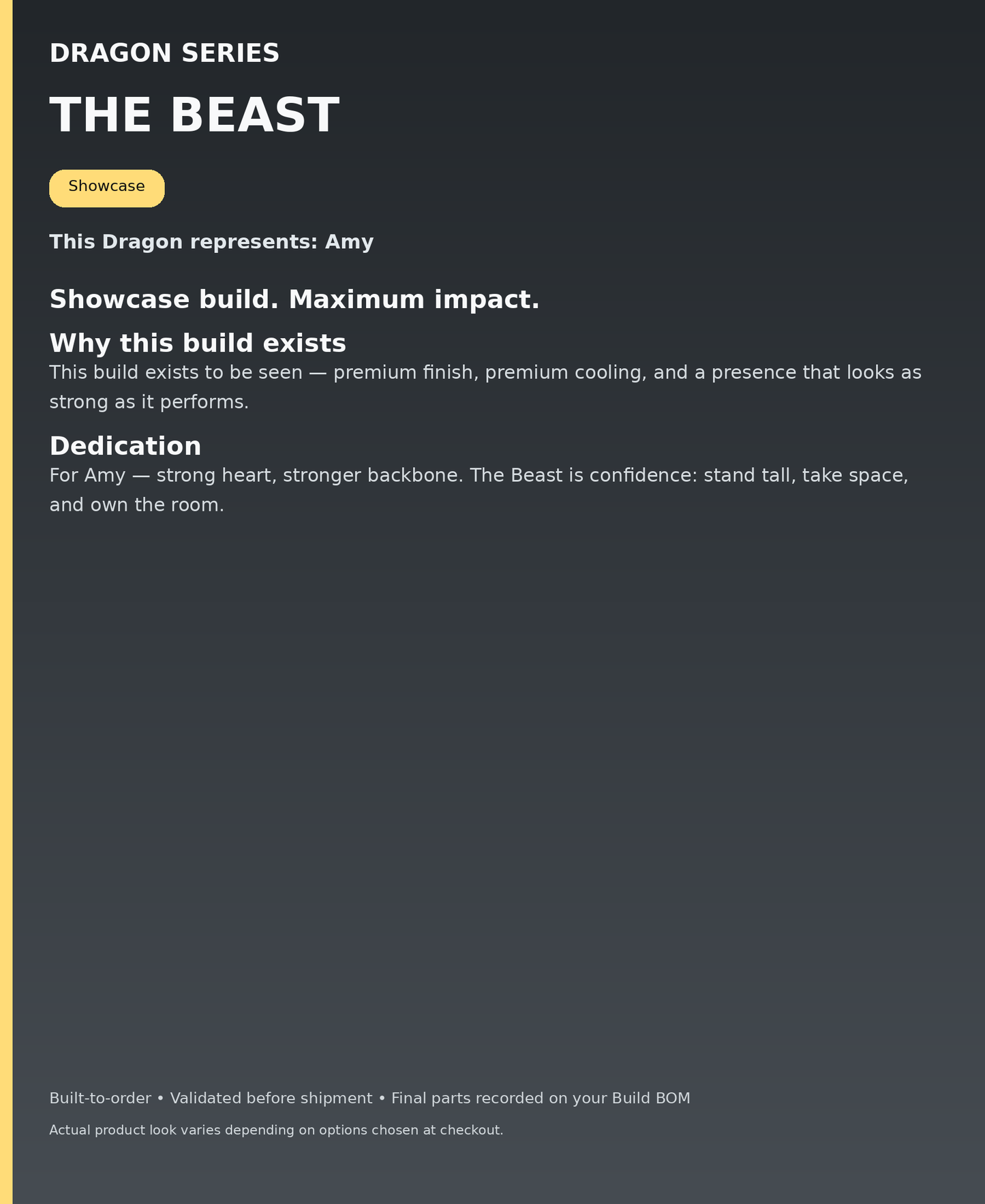 Dragon Series - The Beast - dedication