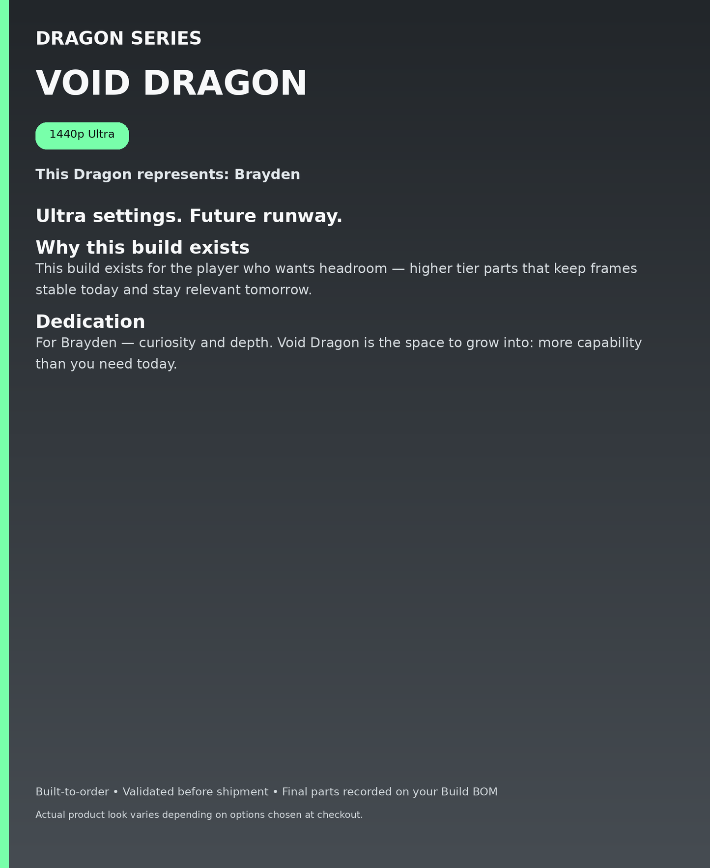 Dragon Series - Void Dragon - dedication